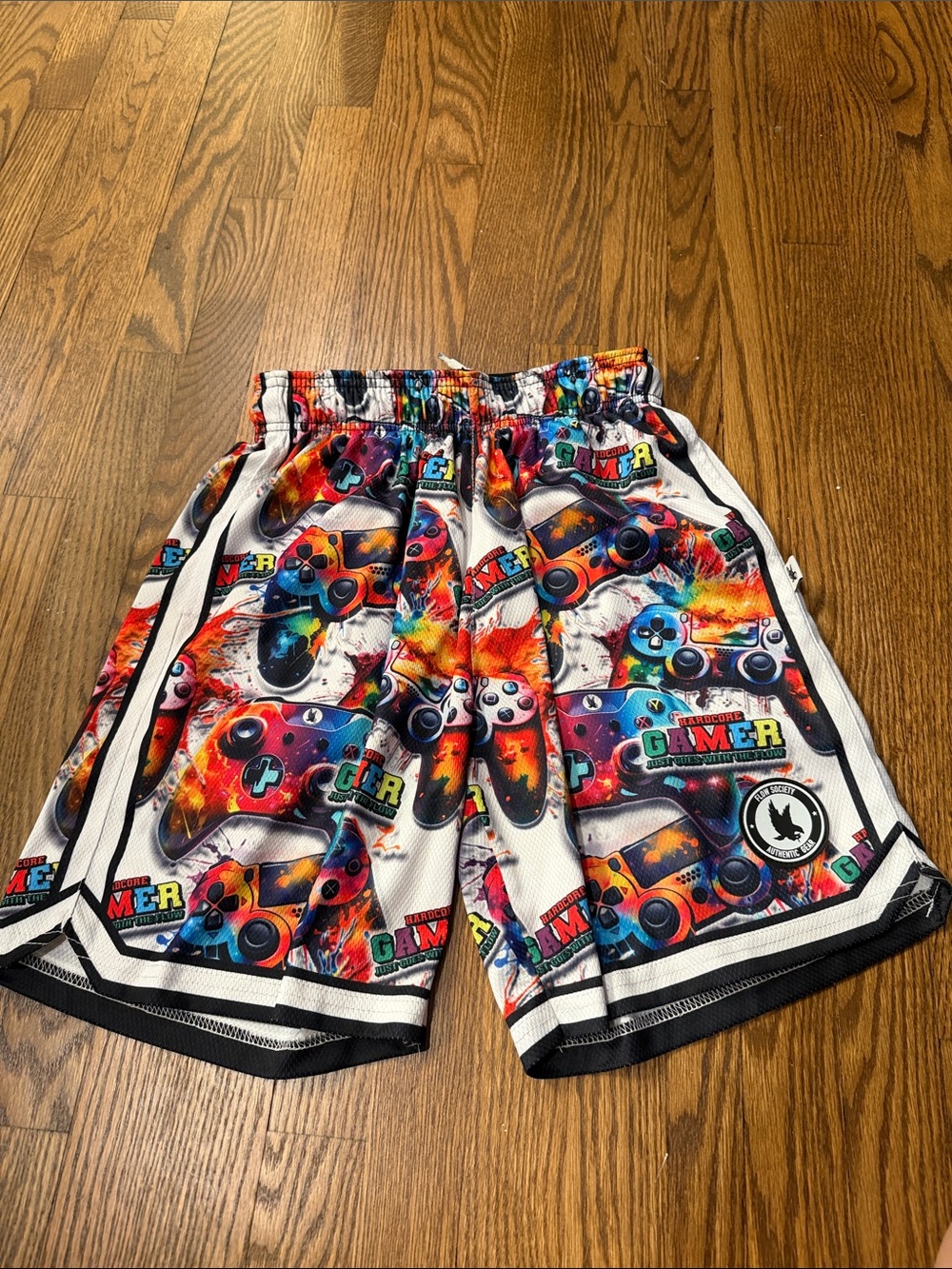 Flow Society Gamer Print Boys Athletic Shorts - Multicolor Size Medium